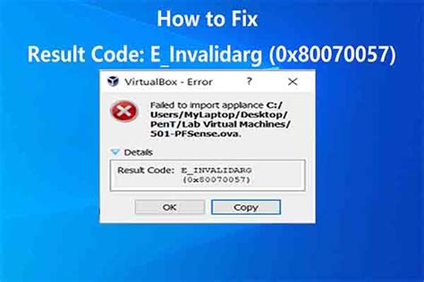 virtual box e_invalidarg